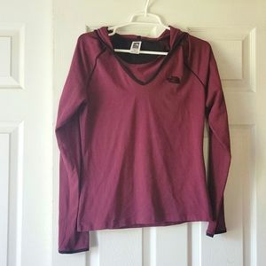 The North Face A5 Series Hooded Long Sleeve maroon size XL